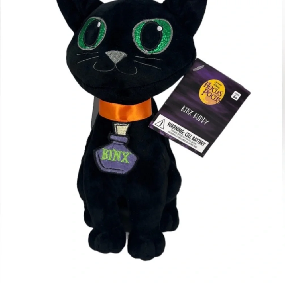 Light Up Disney Hocus Pocus Thackery Binx Black Cat Plush Halloween Stuffed Toy.